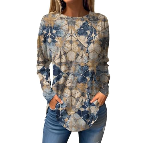 Shusuen 2024 Casual Crewneck Printed Tops for Women