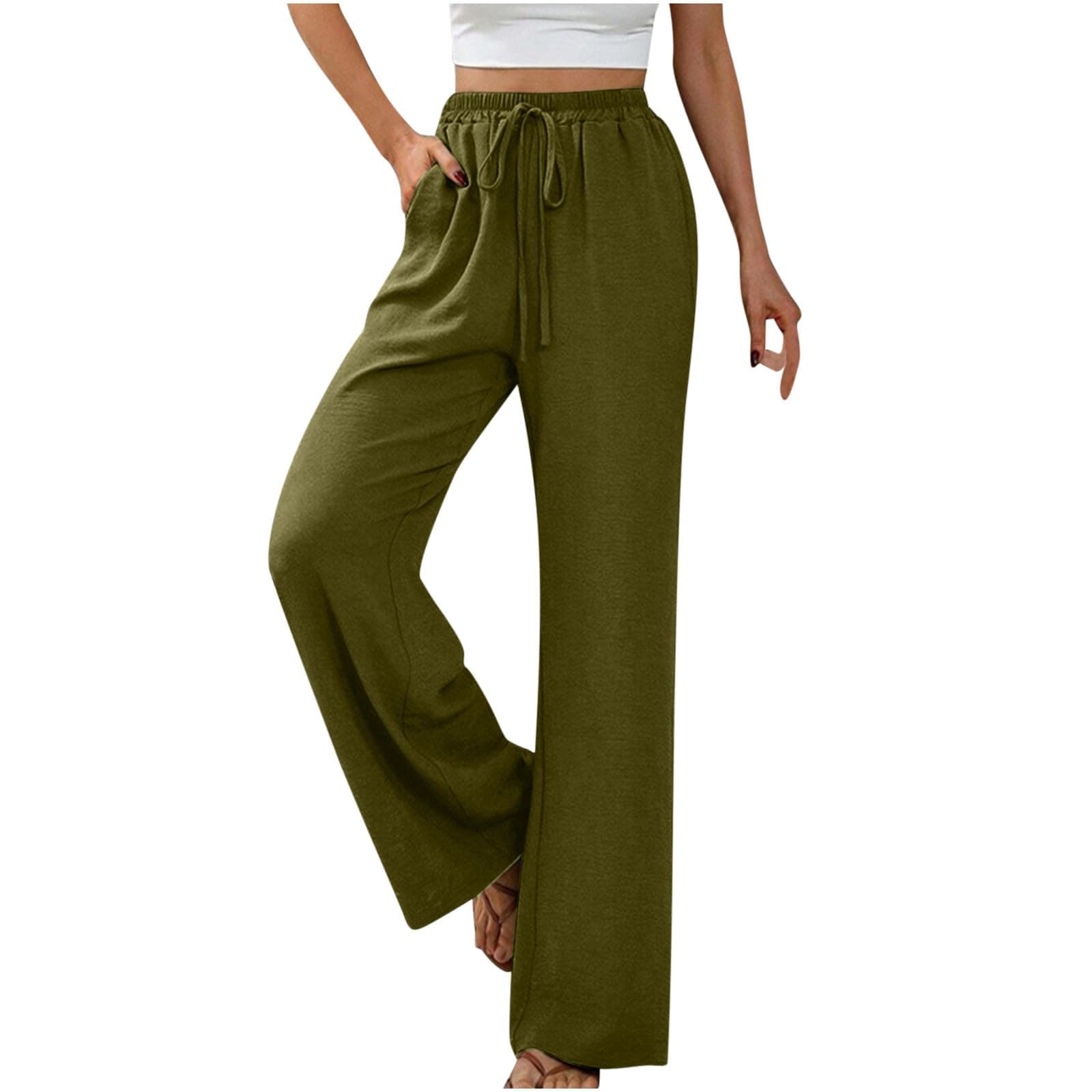 Yxzogd High-Waisted Loose Flowy Palazzo Pants for Women Summer Business Casual