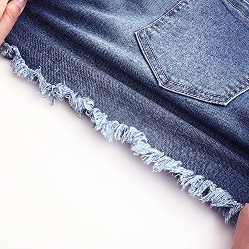 Thunder Star Women's Mid Rise Ripped Stretch Denim Shorts
