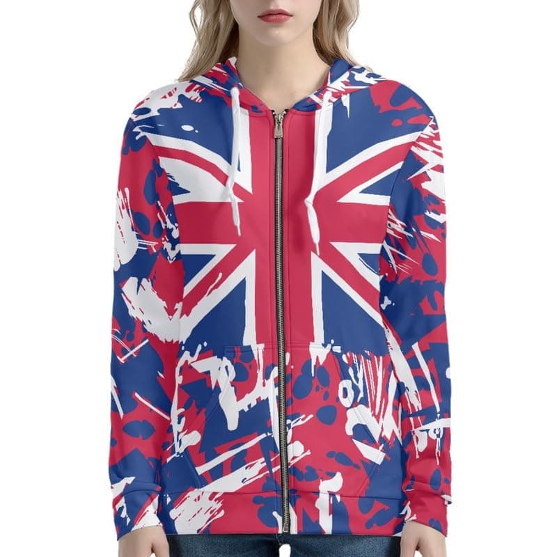 Irisjudy Monet Art Color Stripe Zip Hoodie for Women