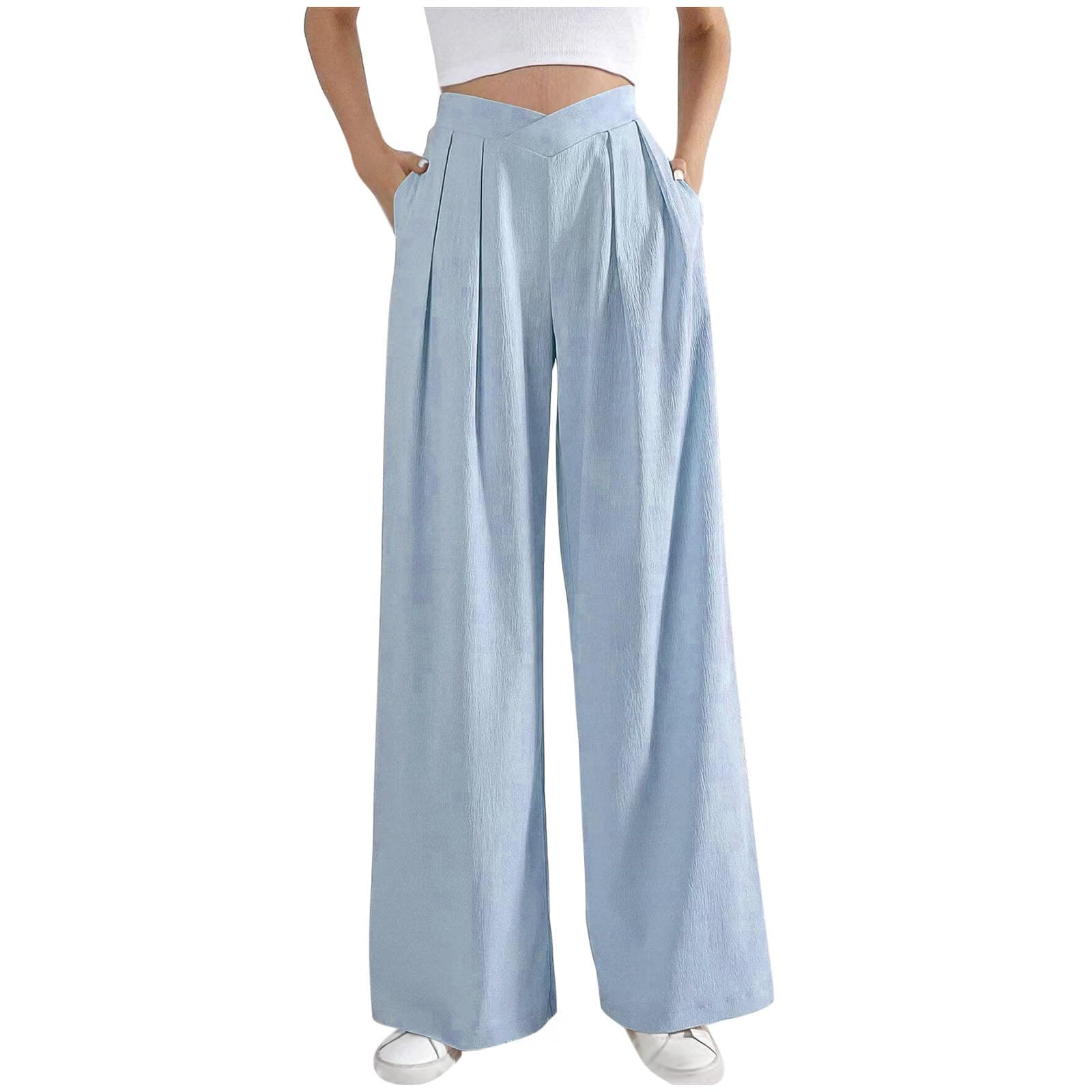 Yxzogd Women's Summer High Waisted Pleated Palazzo Pants