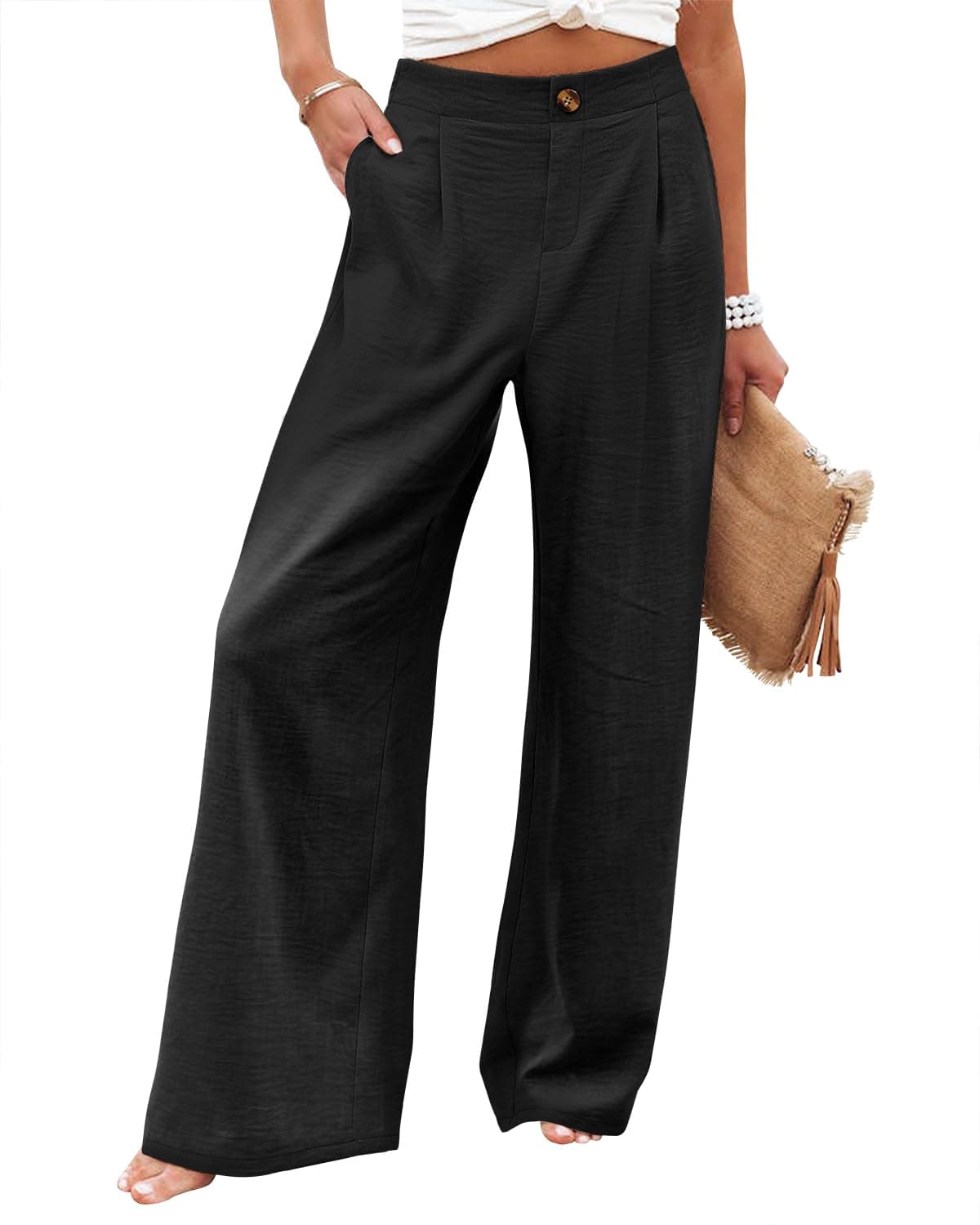 Casual Wide Leg Pants for Women: High Waisted and Long