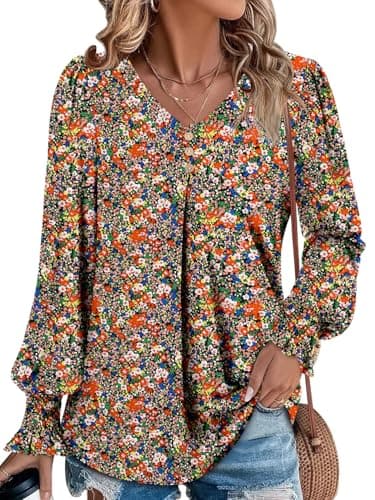 Angerella Comfortable V-Neck Long Sleeve Shirts for Women