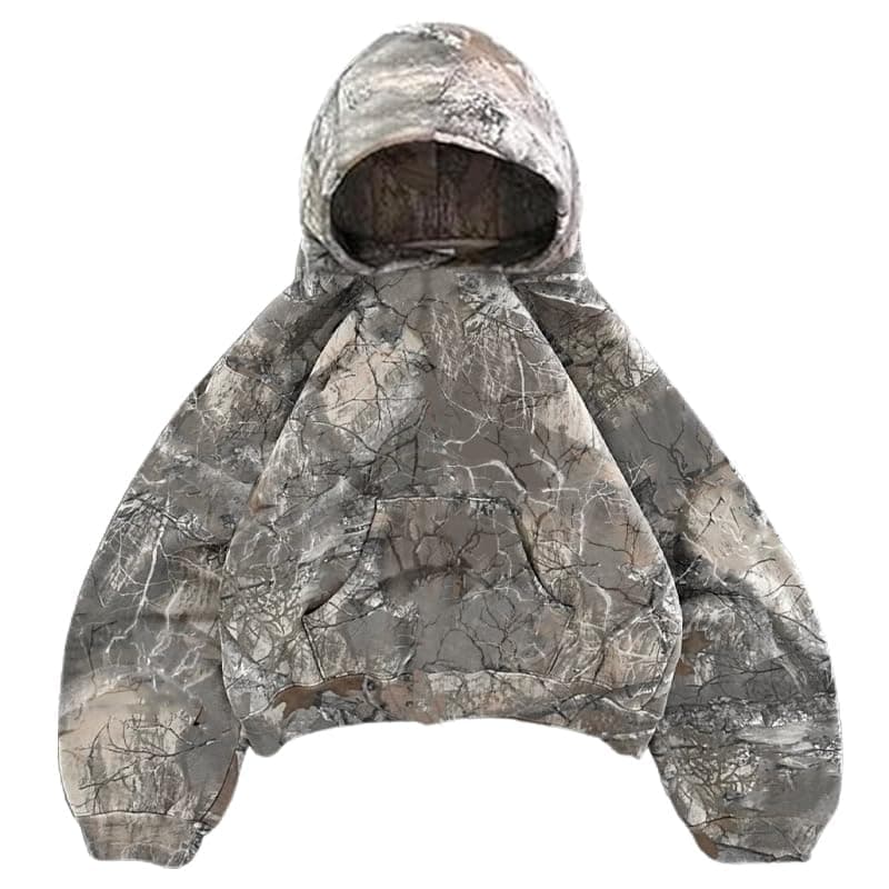 Pooyikoi Women's Oversized Camo Hoodie Y2K Leopard Print Sweatshirt Pullover Jackets for Streetwear Long Sleeve Vintage Camo Sweatshirts