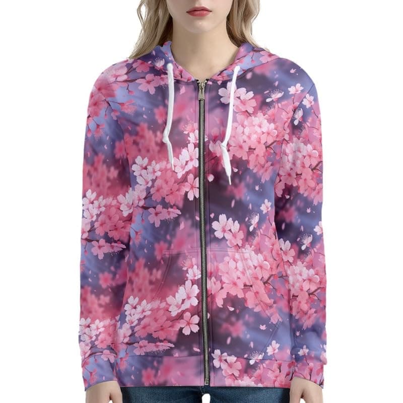 Irisjudy Monet Art Color Stripe Zip Hoodie for Women