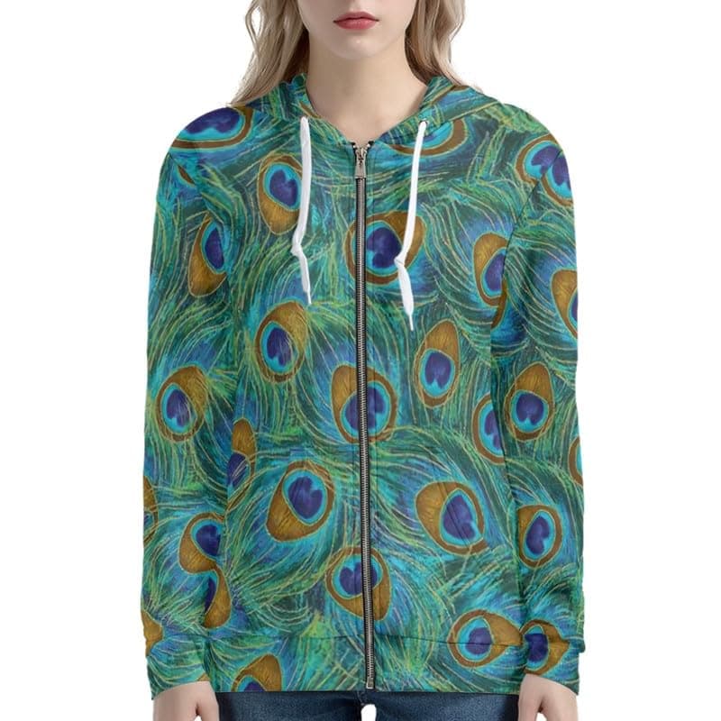 Irisjudy Monet Art Color Stripe Zip Hoodie for Women