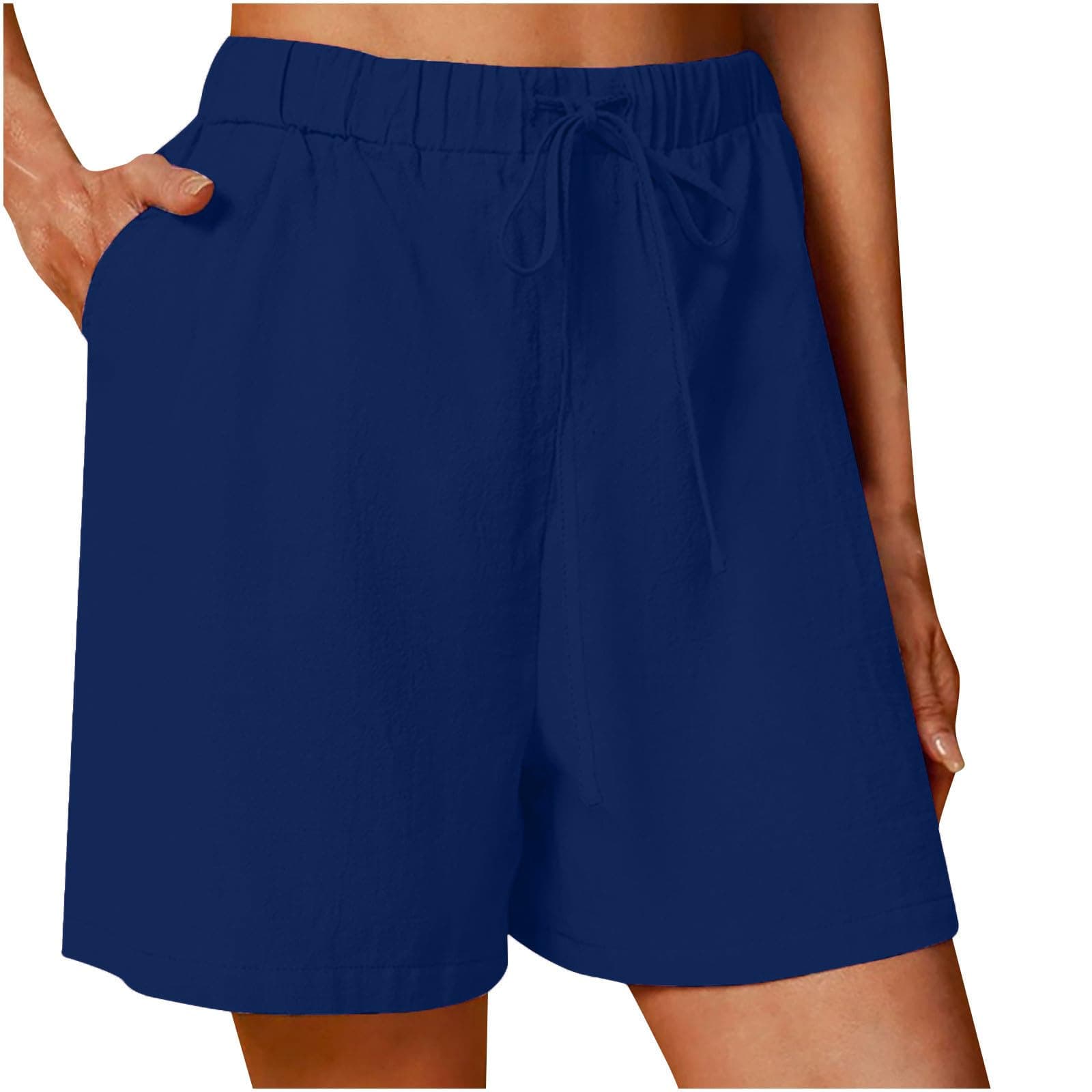 Sktremeuru Women's 2025 Trendy Linen Drawstring Shorts