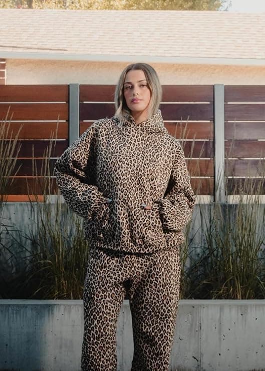 Leopard Cheetah Print Oversized Hoodie for Women in Y2K Streetwear