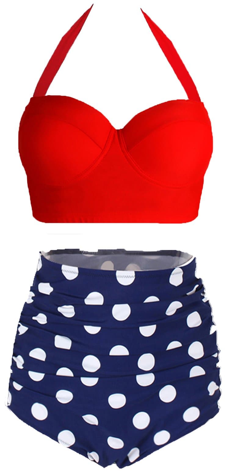 AMOURRI High-Waisted Vintage Swimsuit for Women