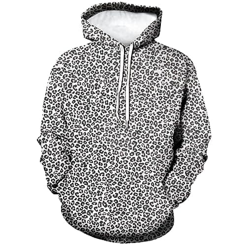 Lurhonp Leopard Print Long-Sleeve Hoodie Sweatshirt for All