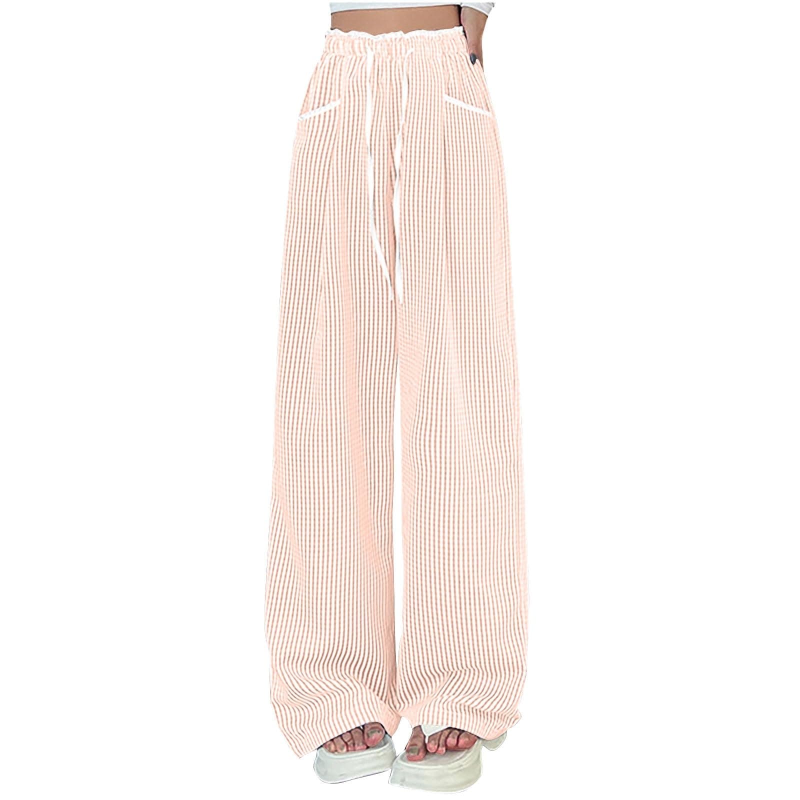 Yxzogd Women's Classic Gingham Drawstring Sweatpants with Pockets