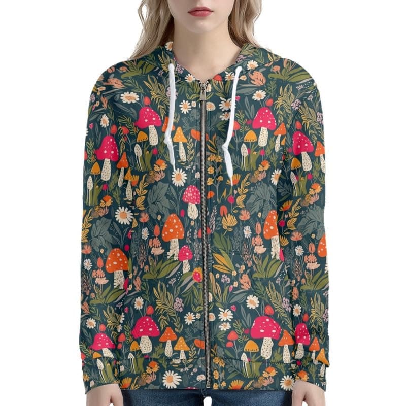 Irisjudy Monet Art Color Stripe Zip Hoodie for Women