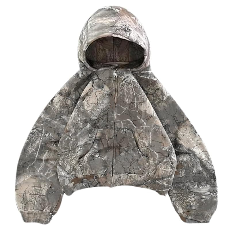 Pooyikoi Women's Oversized Camo Leopard Print Hoodie Sweatshirt
