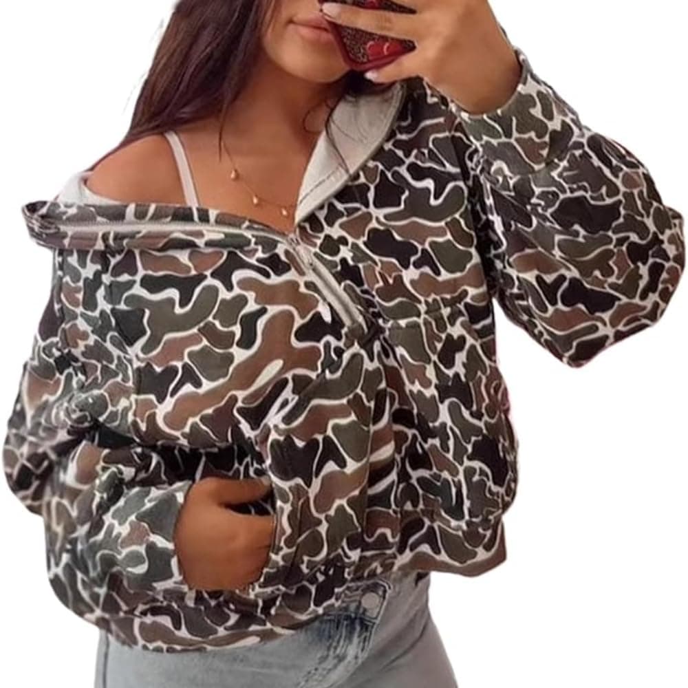 Y2K Trendy RSGMU Camo Hoodie with Colorful Patchwork