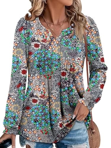 Angerella Comfortable V-Neck Long Sleeve Shirts for Women