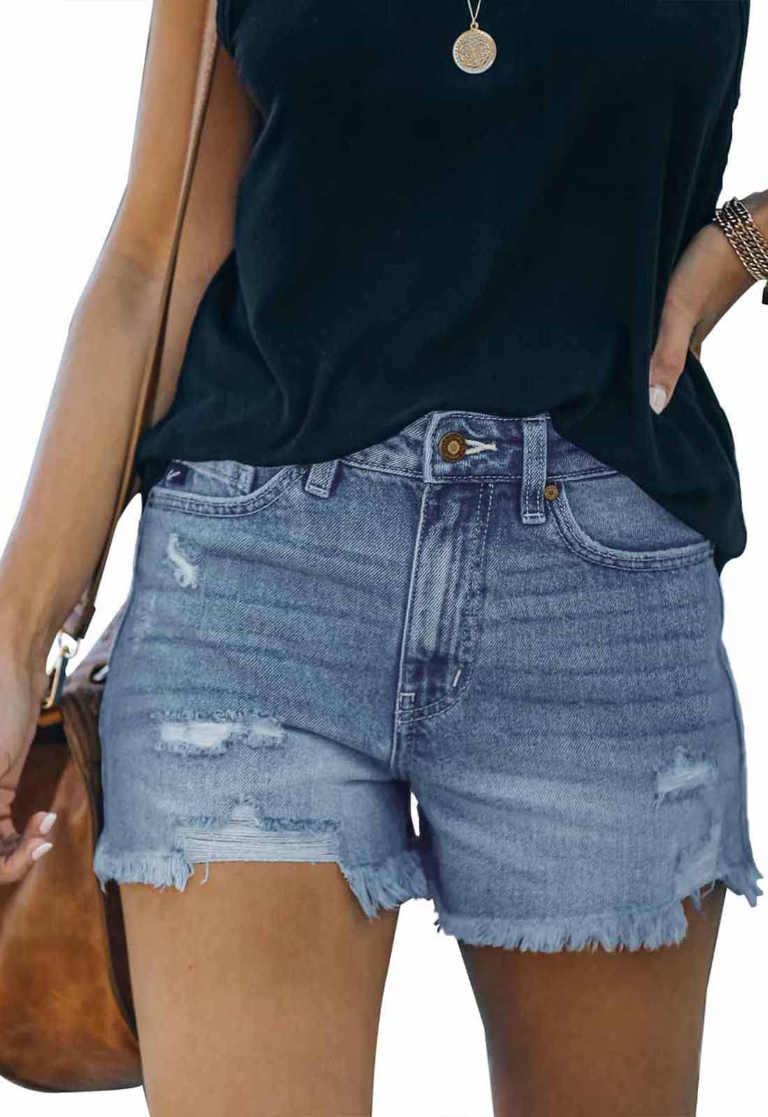 Metietila Women's Casual High Waisted Denim Shorts