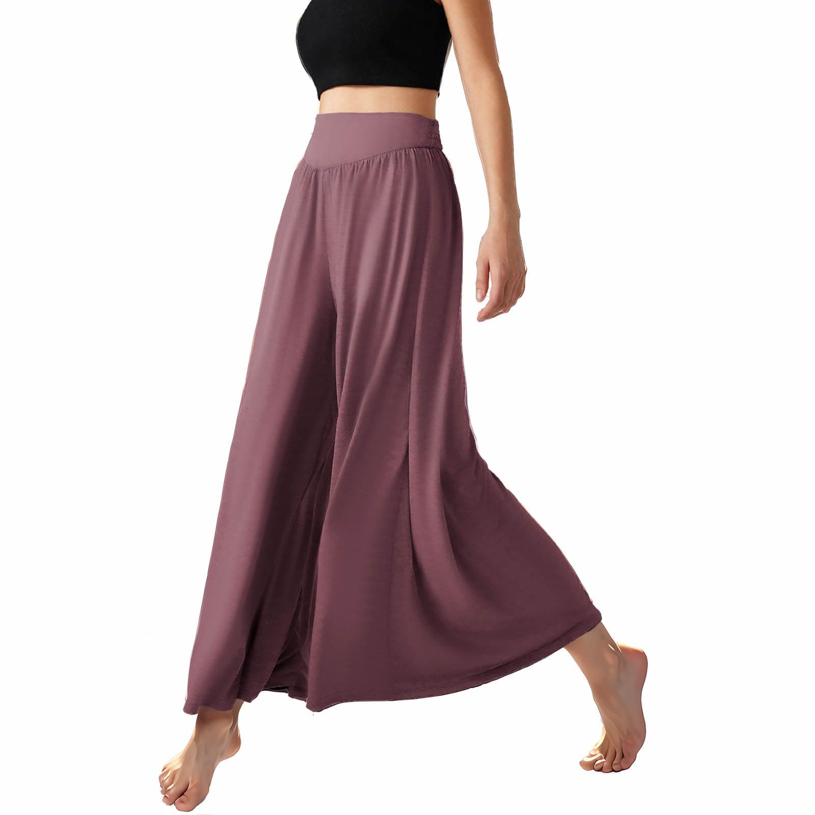 Trendy 2024 High-Wasted Palazzo Pants for Women Wide Leg Yoga Trousers