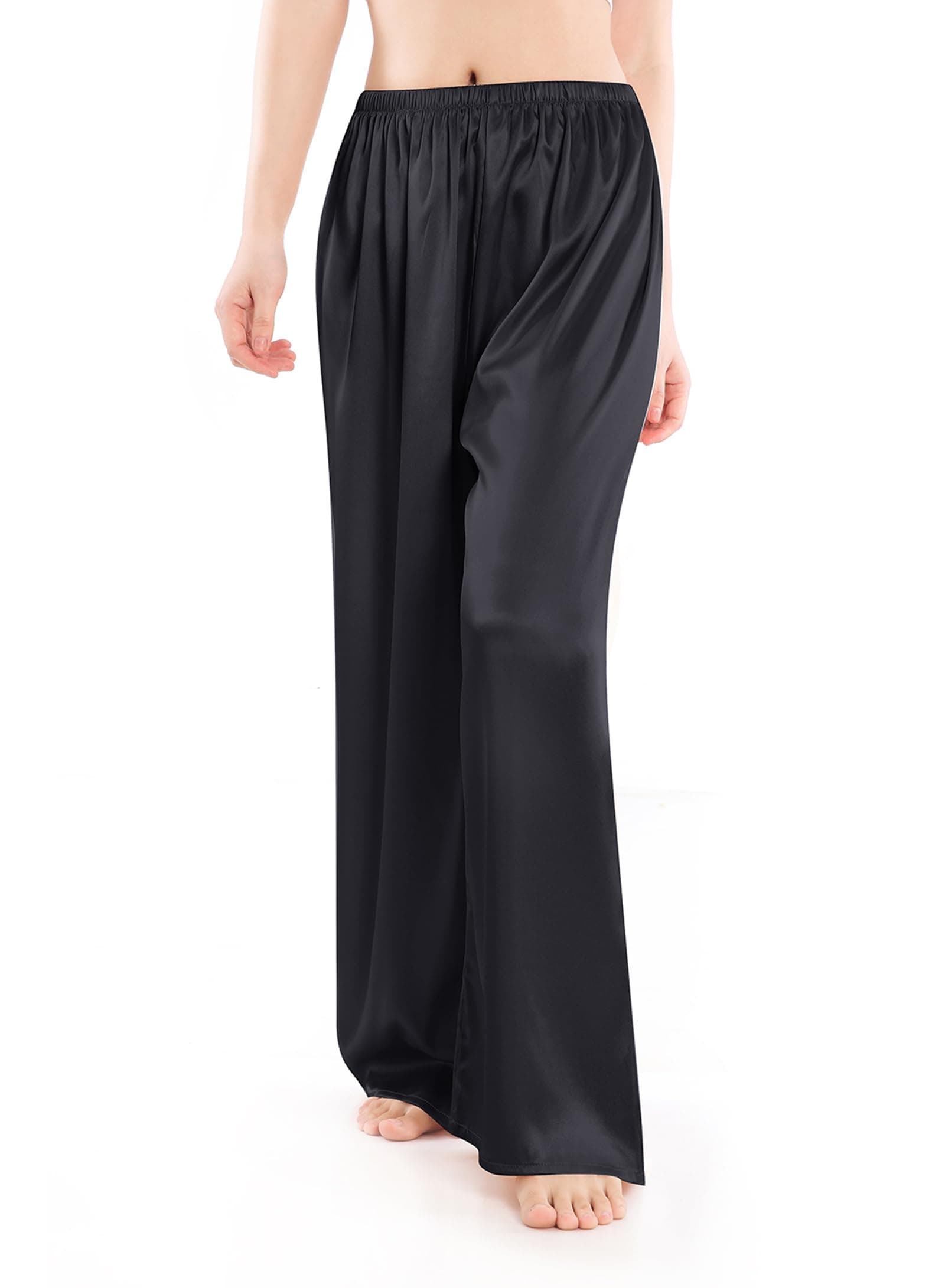 Wantschun Women's Wide Leg Satin Silk Pajama Pants