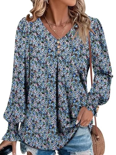 Angerella Comfortable V-Neck Long Sleeve Shirts for Women