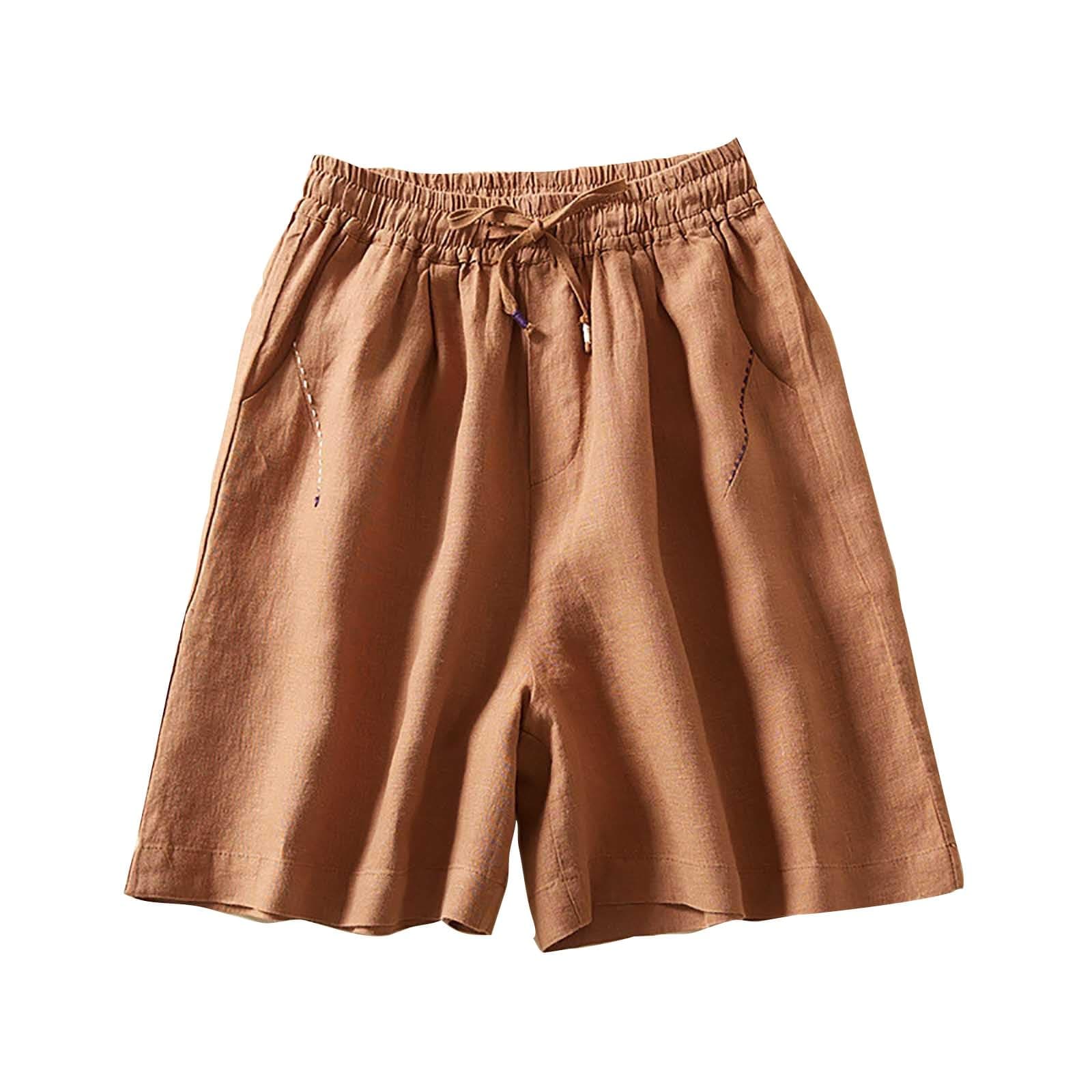 Yxzogd Women's Knee-Length Linen Bermuda Shorts