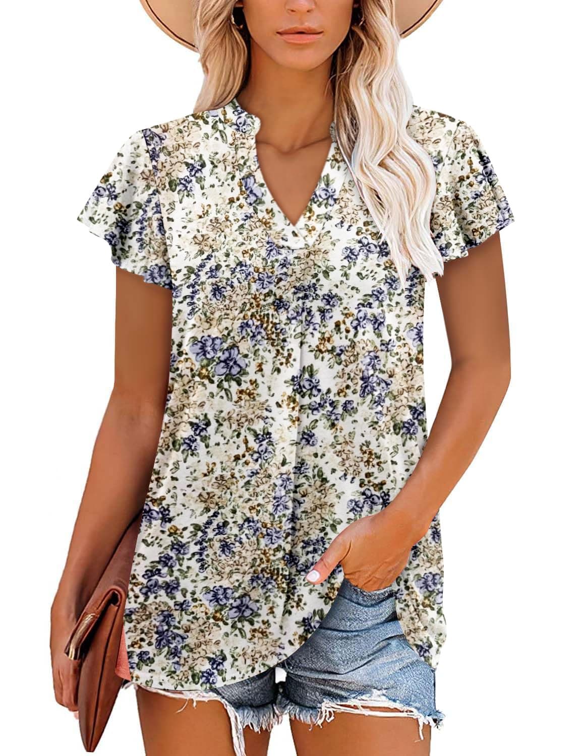 Angerella Women's Casual V-Neck T-Shirts for Leggings