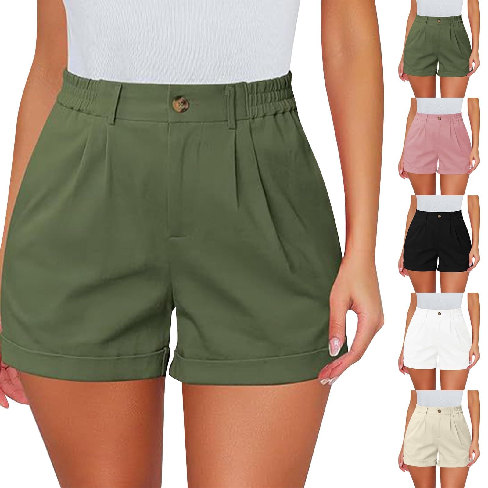 Shusuen Women's Casual Stretch Shorts