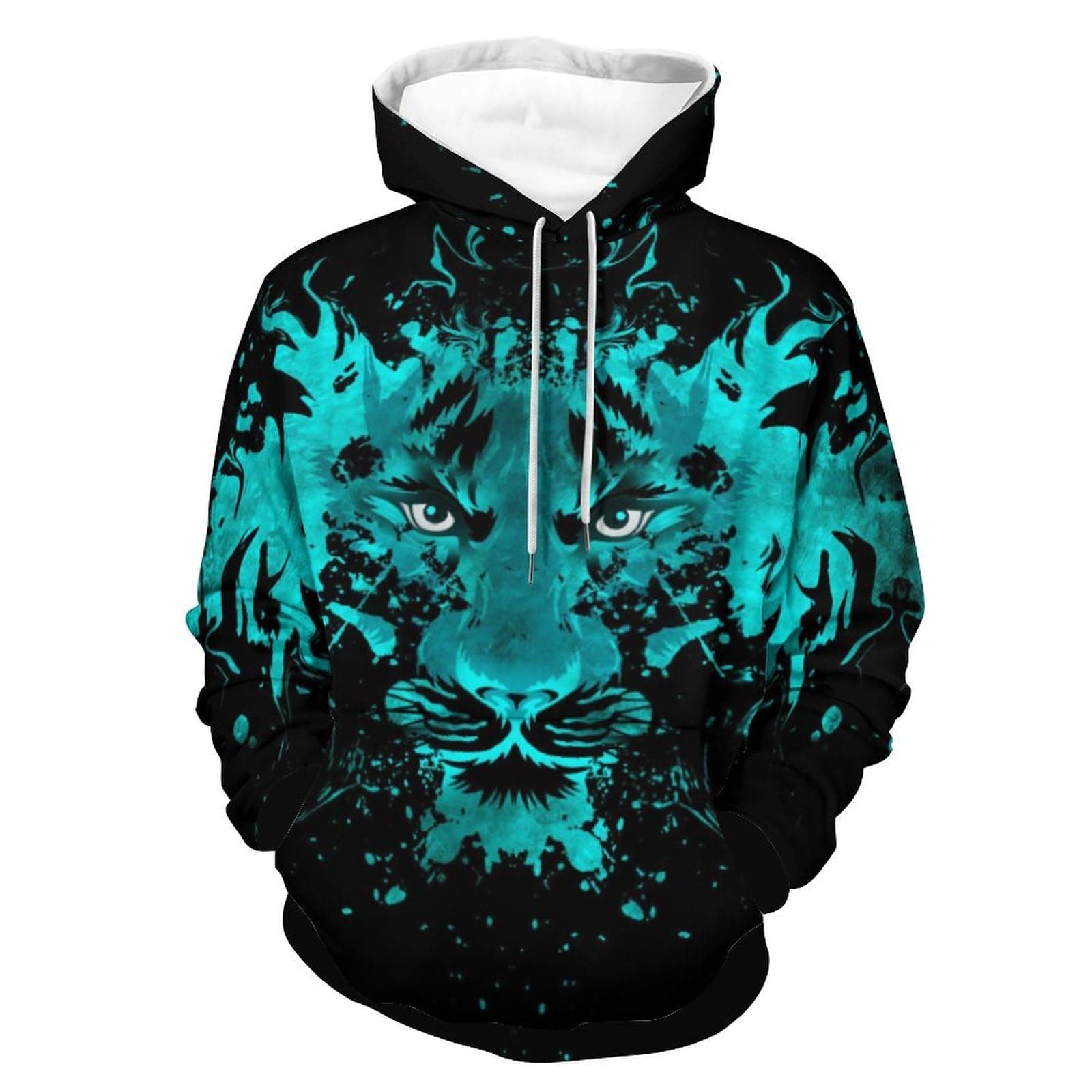 Anger Tiger Hoodies for Men 3D Print Pullover Sweatshirt