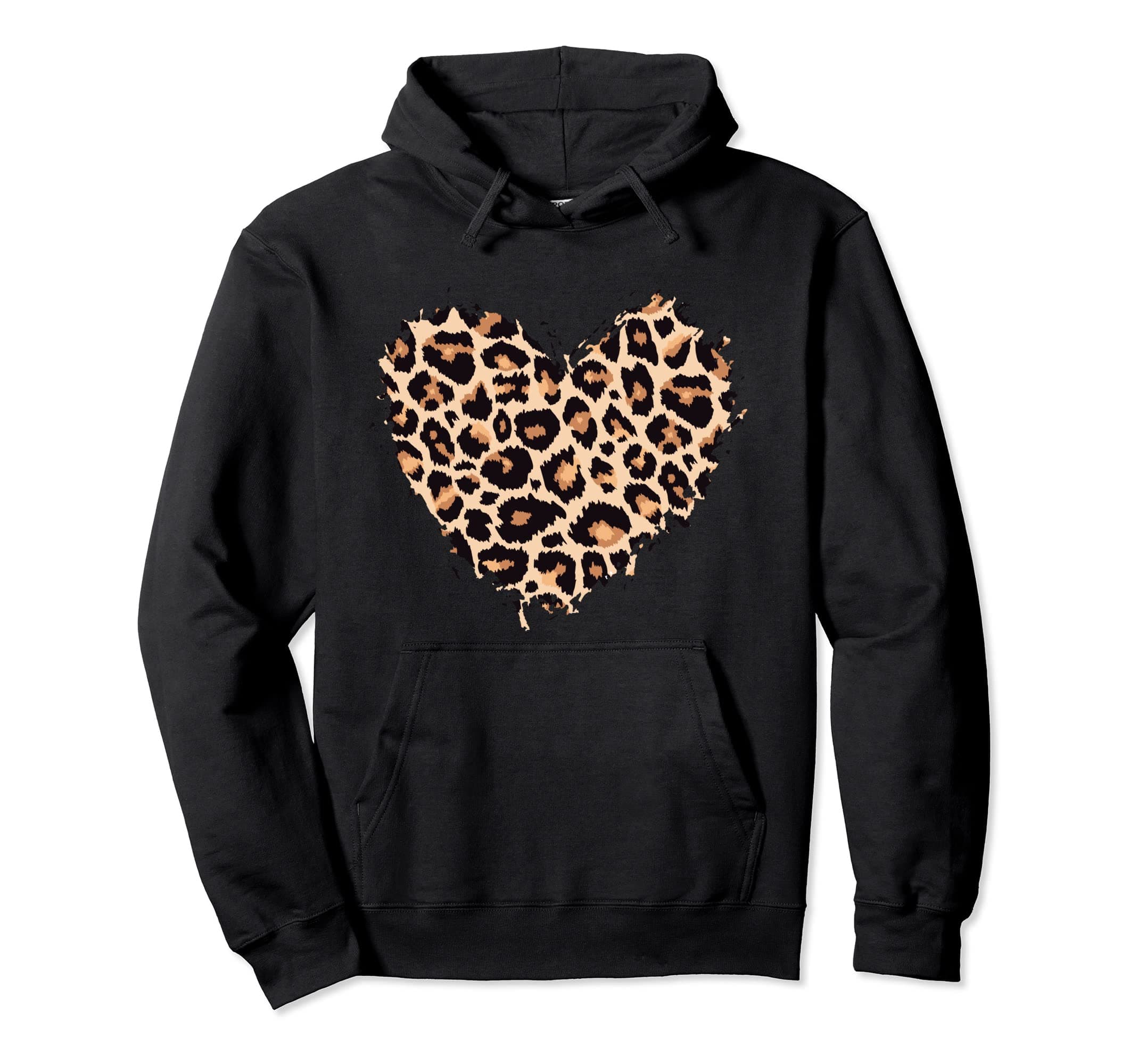 Cheetah Leopard Heart Animal Print Pullover Hoodie