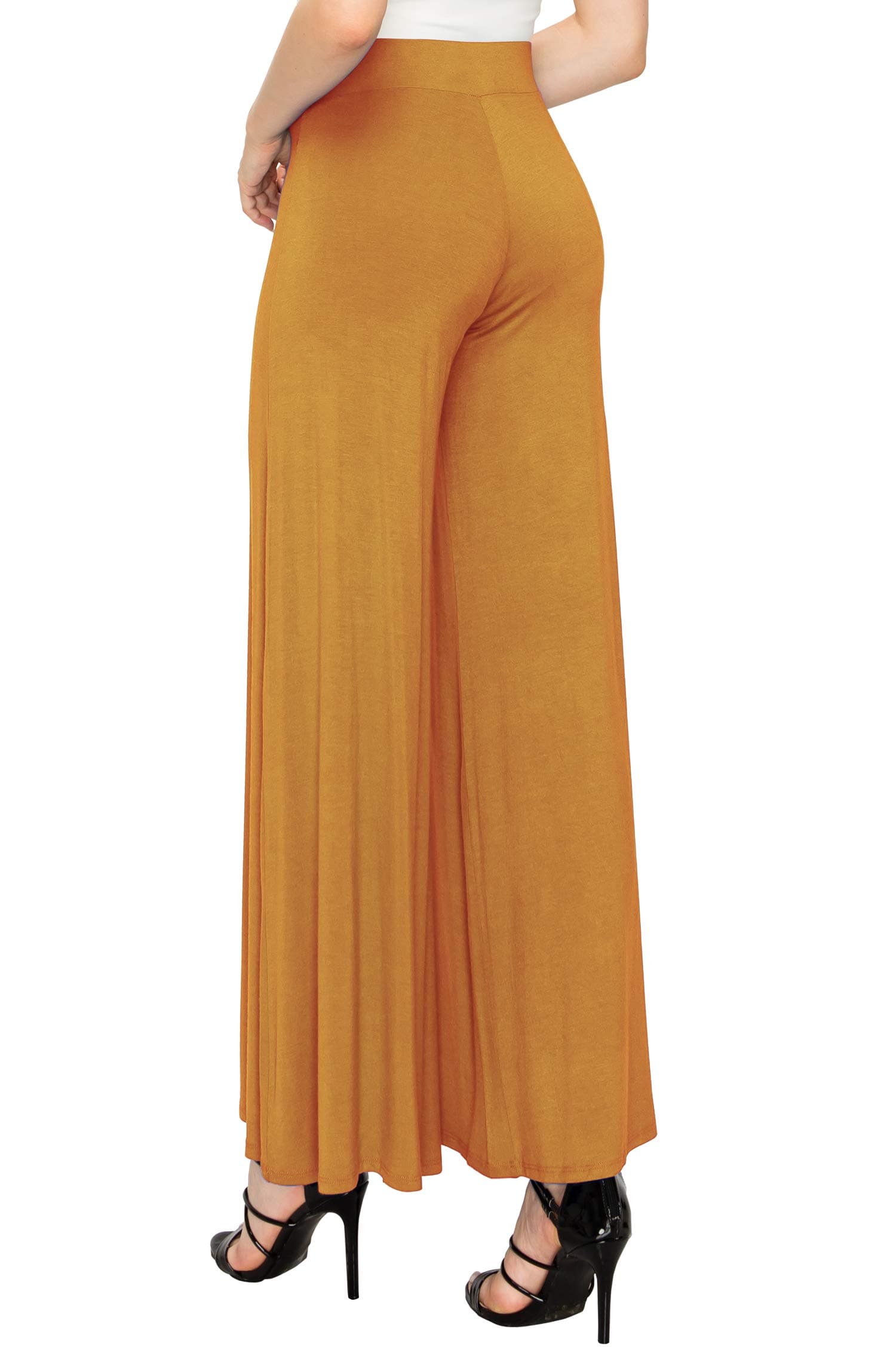 Solid Casual Comfy Stretchy Wide Leg Palazzo Lounge Pants for Women