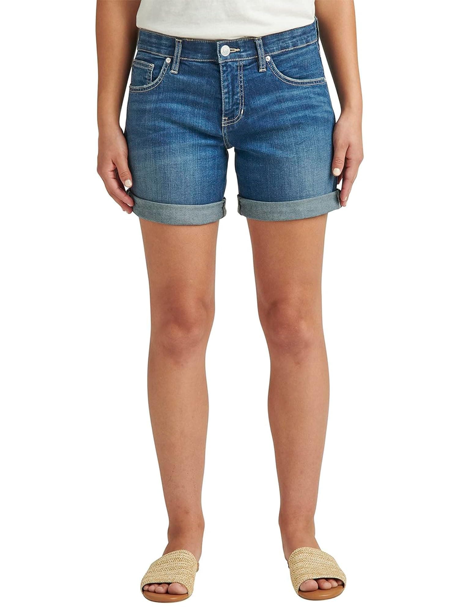 JAG Women's Alex Mid Rise Boyfriend Shorts