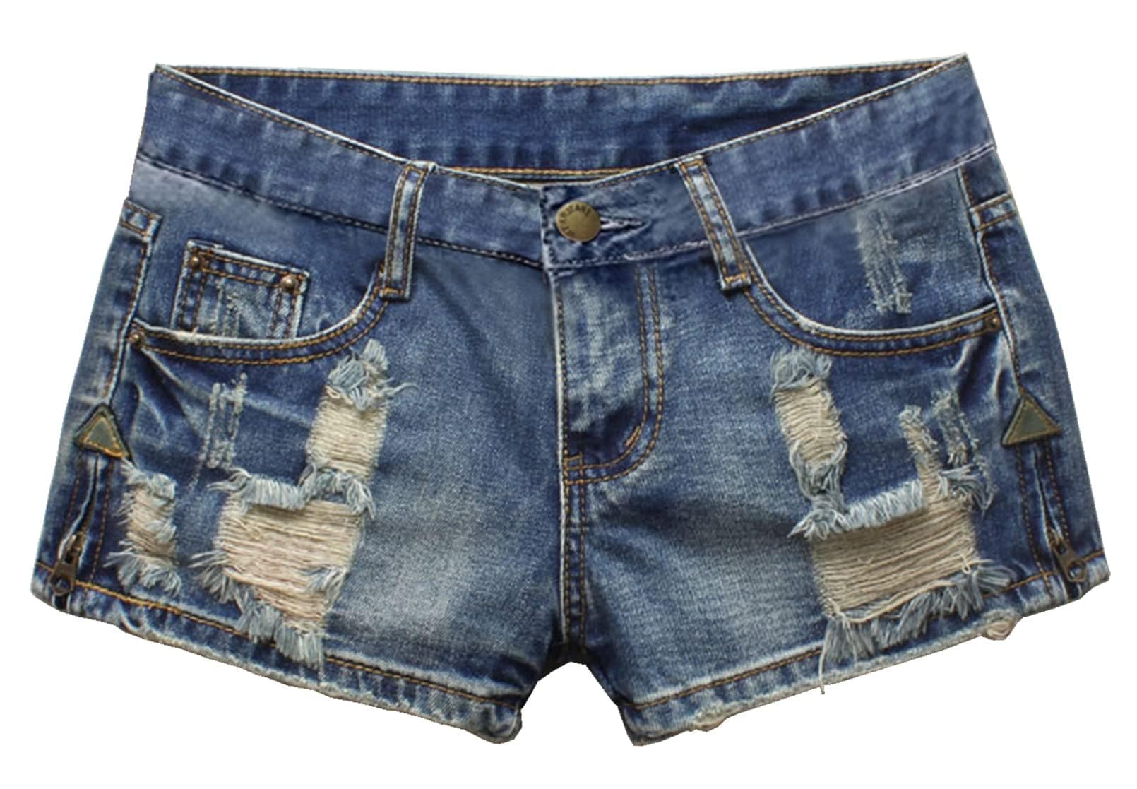 Fensajomon Women's Low Rise Summer Ripped Distressed Denim Shorts