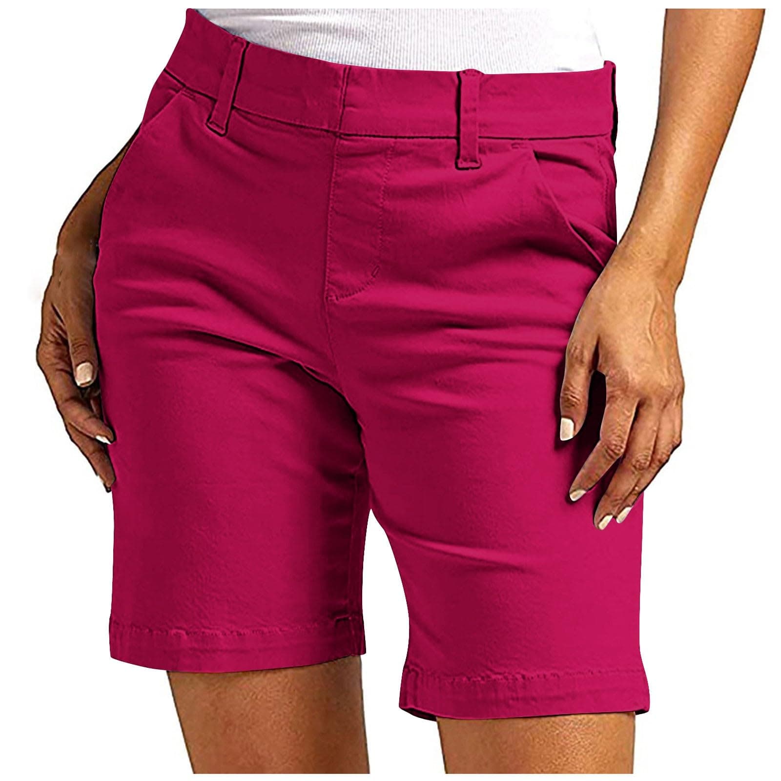 Trendy 2025 High Waisted Chino Shorts for Women Casual Summer