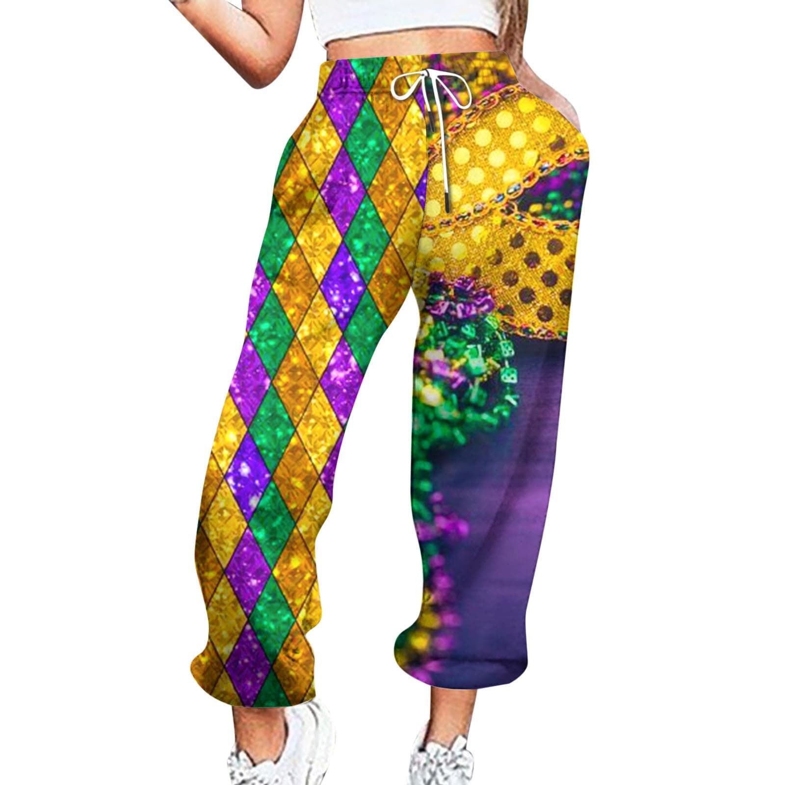 Womens Patchwork High Waist Casual Pants - Fashion Carnival Sports Leggings