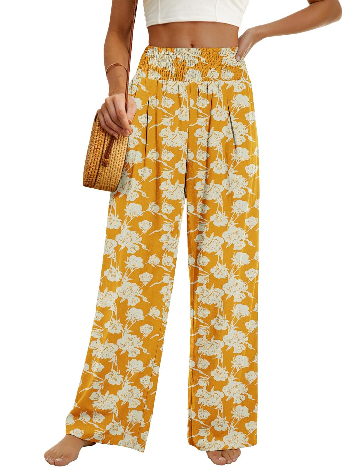 Women's Summer Mix Cotton Linen Palazzo Pants