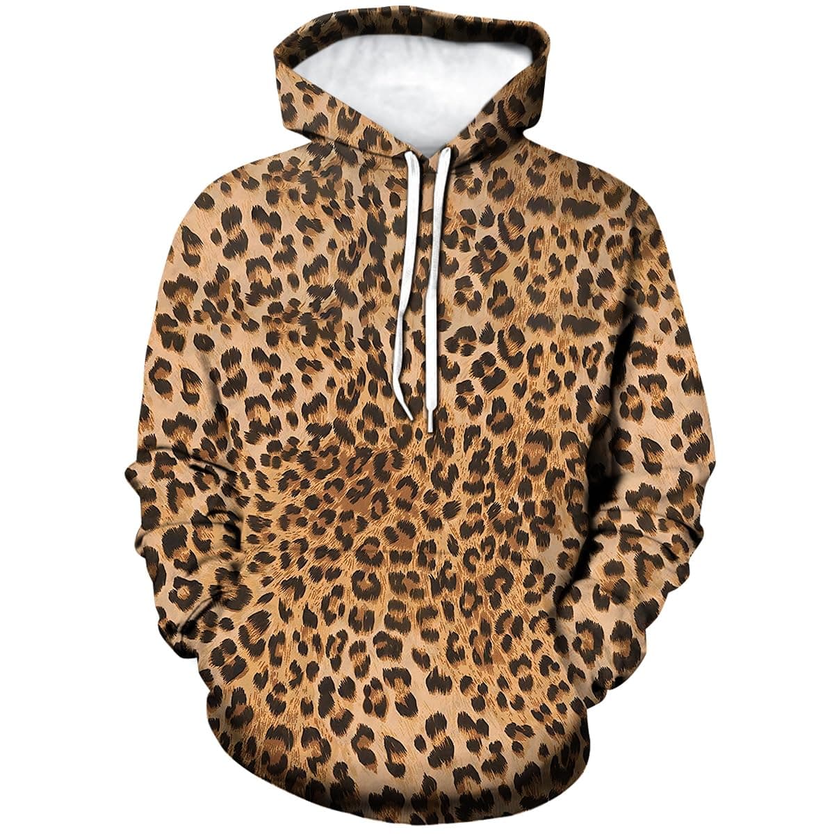 Lurhonp Leopard Print Long-Sleeve Hoodie Sweatshirt for All