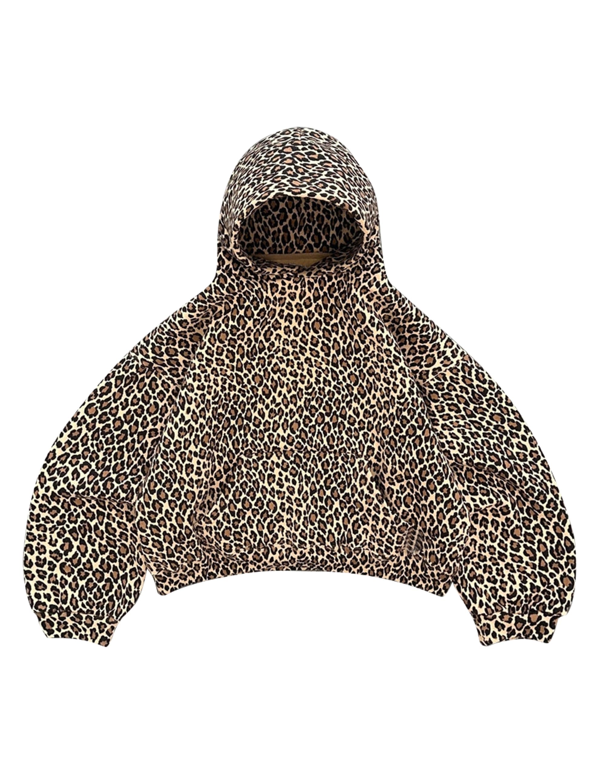 Oversized Leopard Hoodie Cheetah Print Sweatshirt Fall Y2K