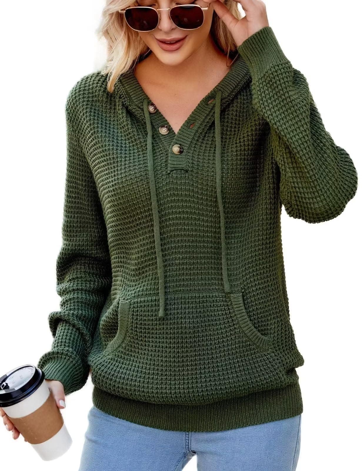 2024 Fall Women's Oversized V-Neck Sweaters