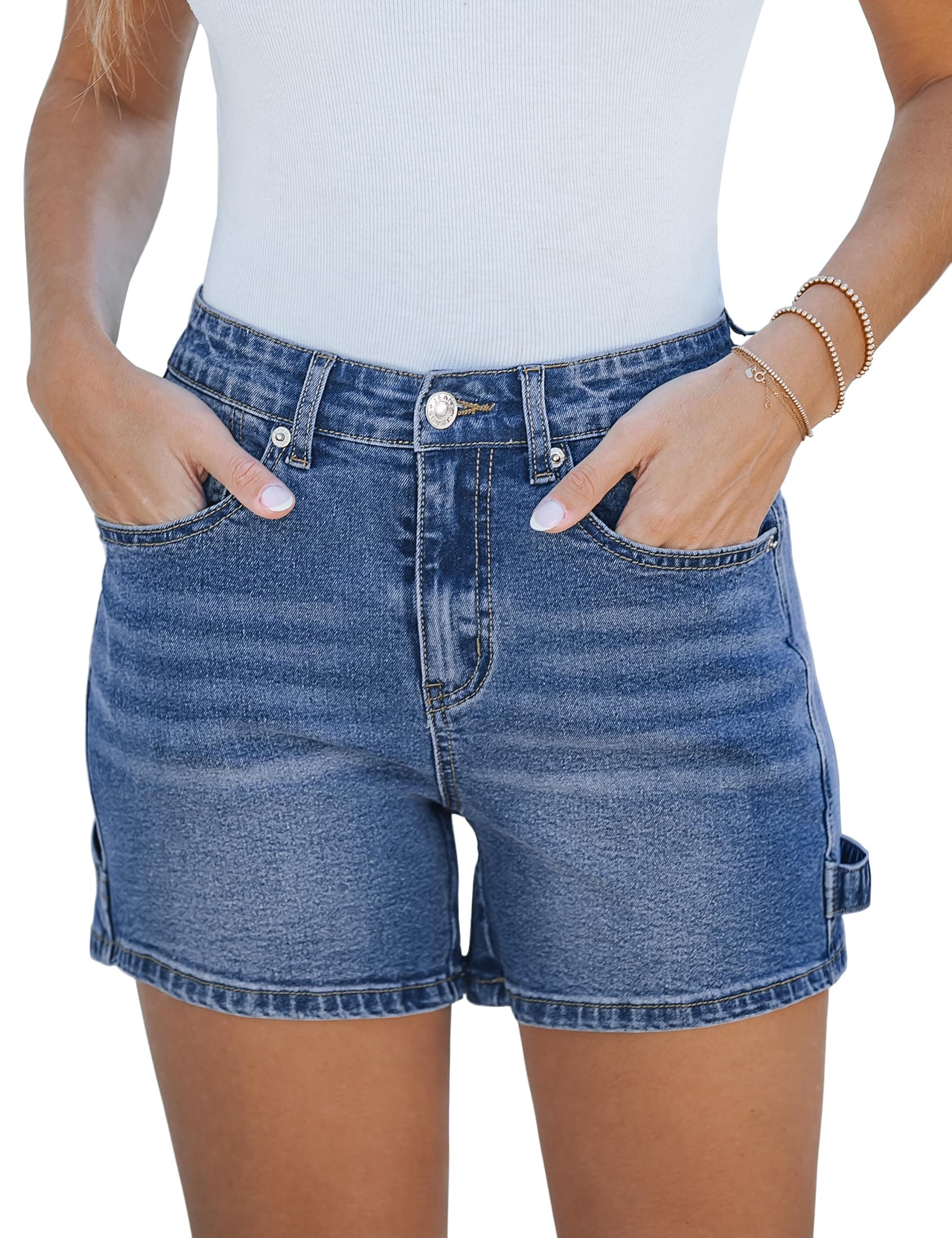 Luvamia Women's Trendy High Waisted Denim Shorts
