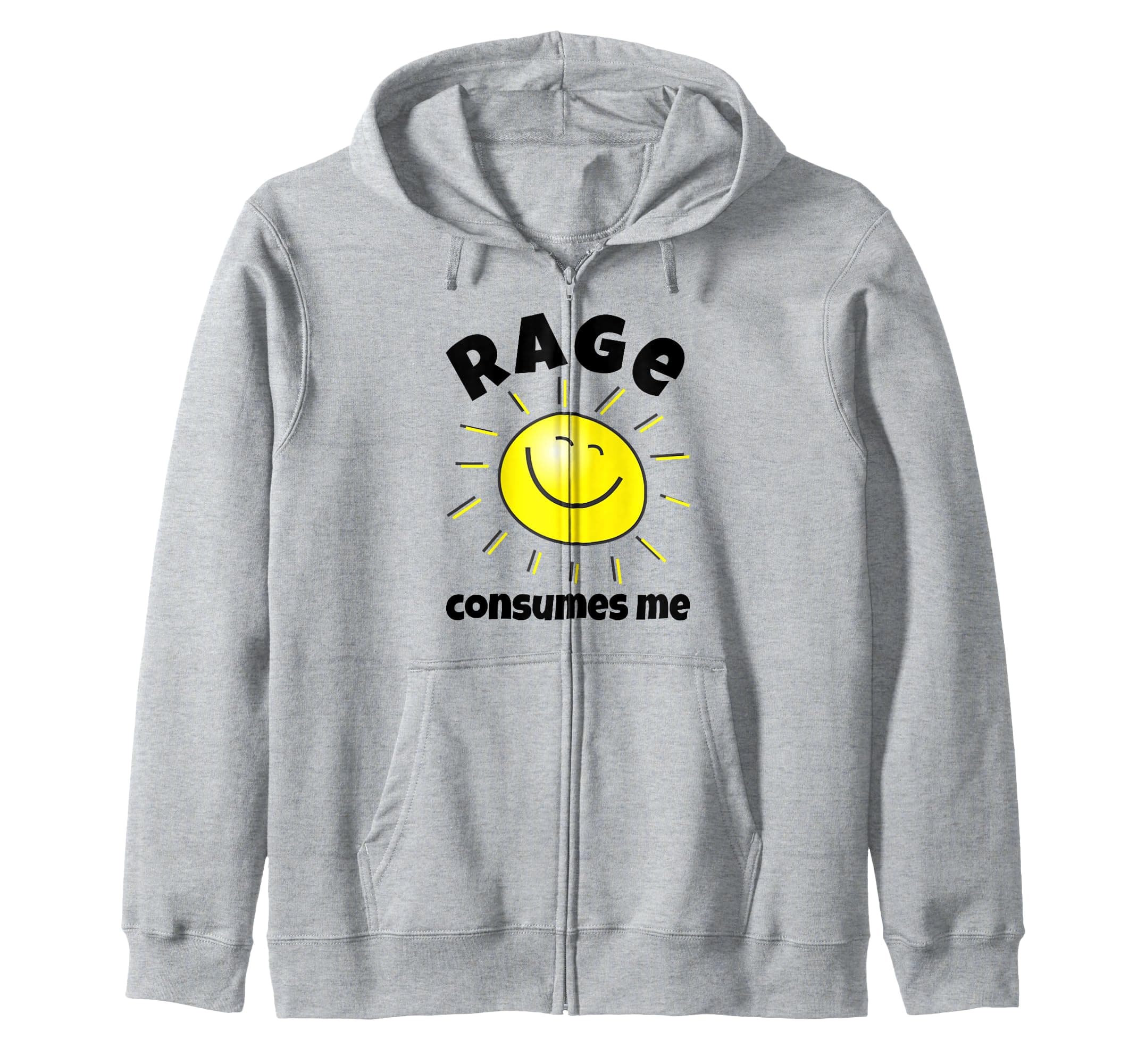 Rage Consumes Me Funny Anger Sun Zip Hoodie