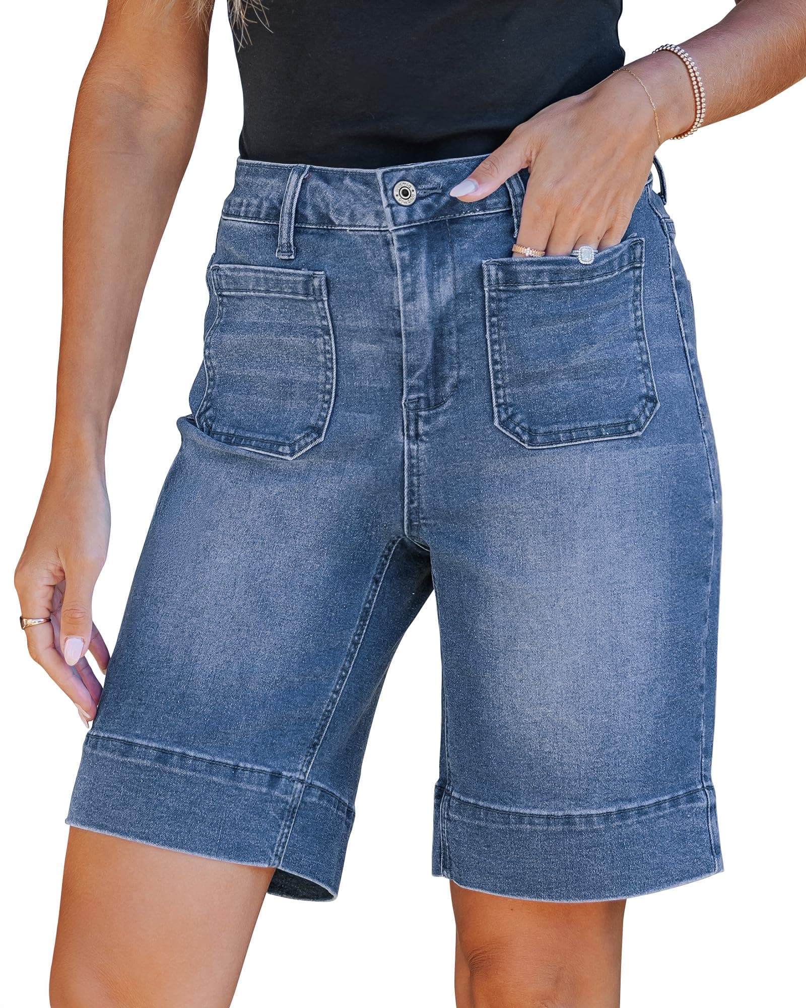 Luvamia High-Waisted Bermuda Shorts for Women