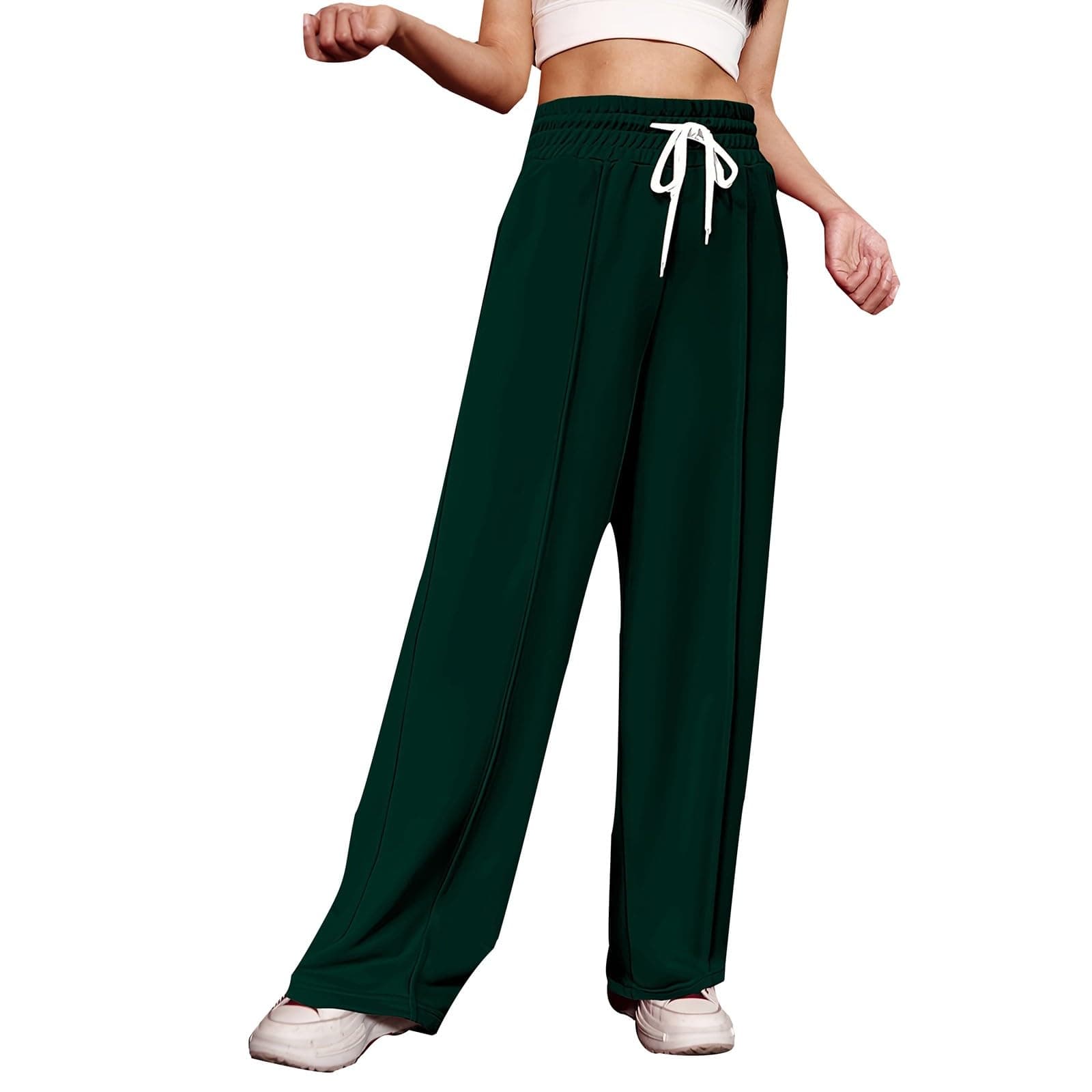 Yxzogd Women's Wide Leg High-Waisted Elastic Sweatpants Spring Casual Trousers