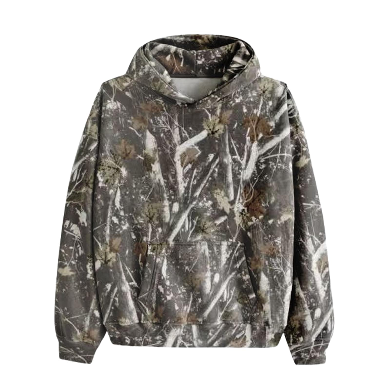 QXQYGRZ Women's Camo Hoodies with Maple Leaf Print Fleece Sweatshirts